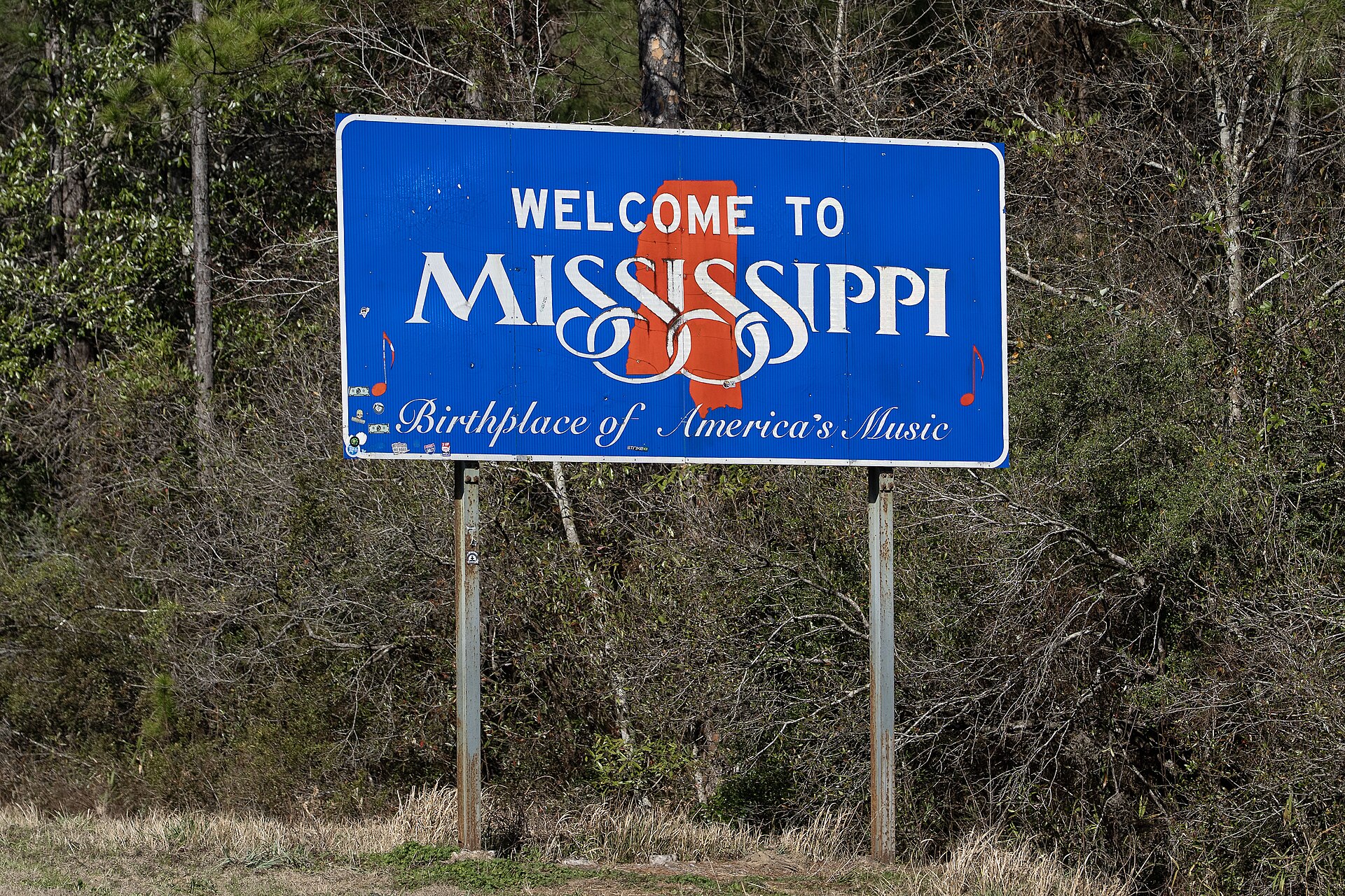 Welcome to Mississippi highway sign
